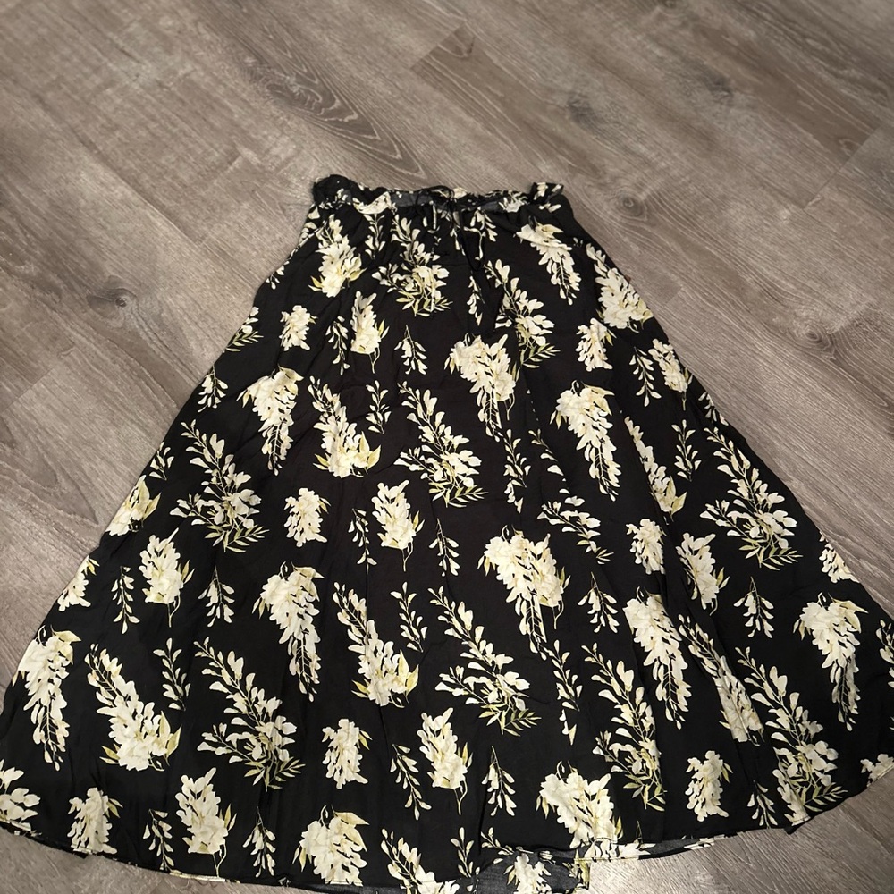 Floral Black and Cream Women's Skirt